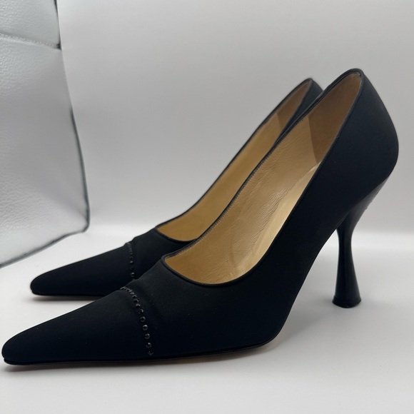 CHANEL Black Crepe Satin Pointed Toe
Pumps- Size 37 - Picture 1 of 10